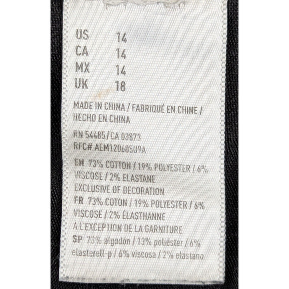 American Eagle sz 14 Super High Rise Shortie Shorts denim black cuffs 0155 - Picture 2 of 6